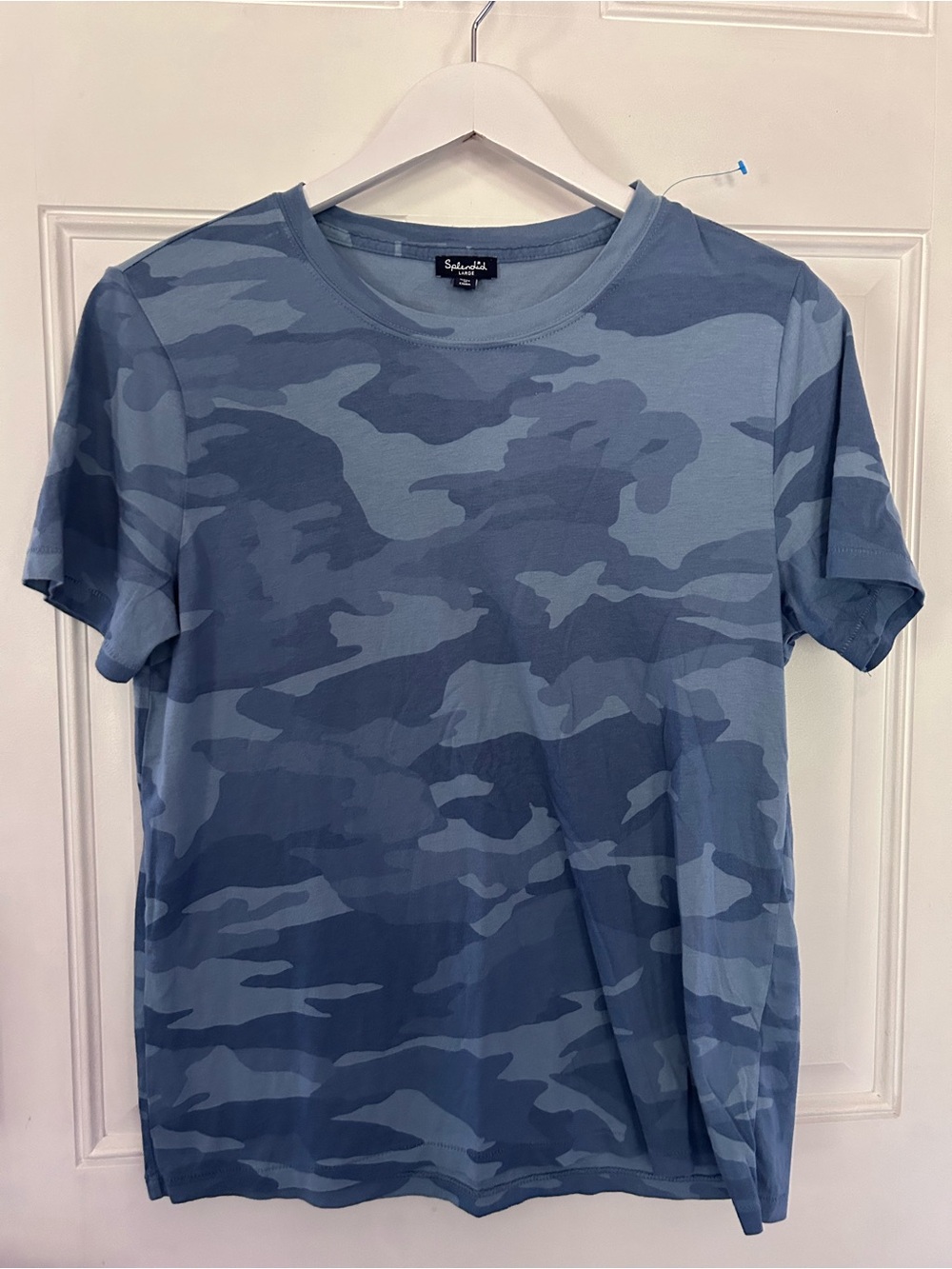 Splendid Blue Camo Short Sleeve Tee